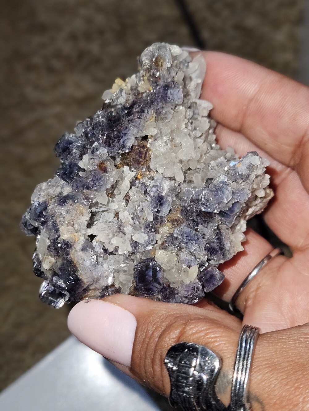 Bright Teal Druzy Fluorite- Barite And Quartz - Picture 9 of 9